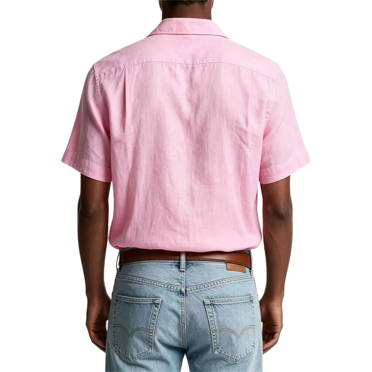 Мужская рубашка с отложным воротником прямого кроя Pink Polo Ralph Lauren, Pink — фото 4
