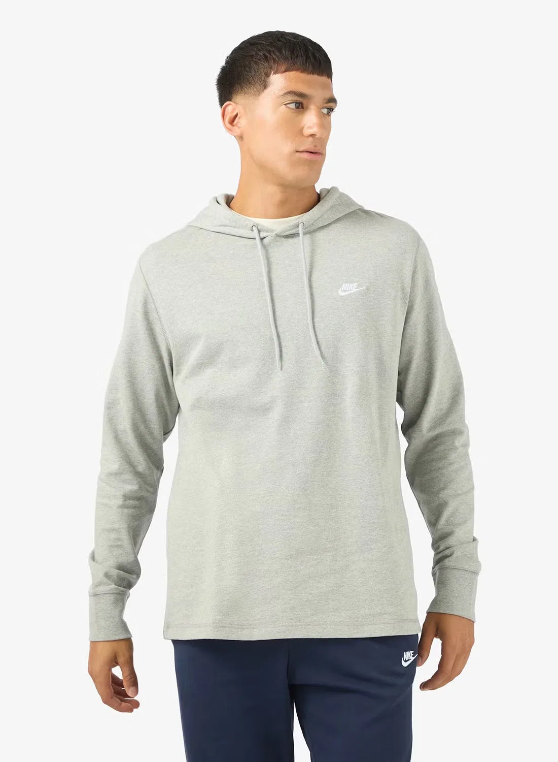 Худи оверсайз с капюшоном Club Nike, серый