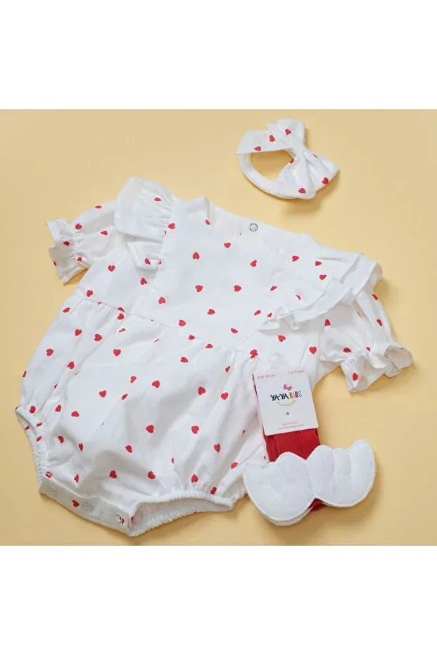Детский комбинезон для девочек с принтом Little Ya Ya Love, Heart Patterned — фото 3