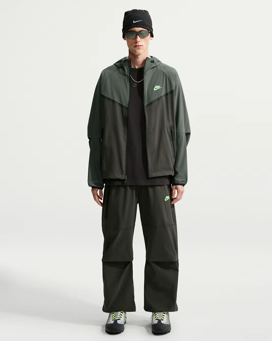 Мужская ветровка Dri-FIT Woven на молнии Nike Tech, Newsprint/Camo Green/Illusion Green — фото 4
