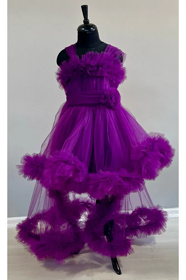 Детское платье для девочек с принтом Süer Butik, Purple