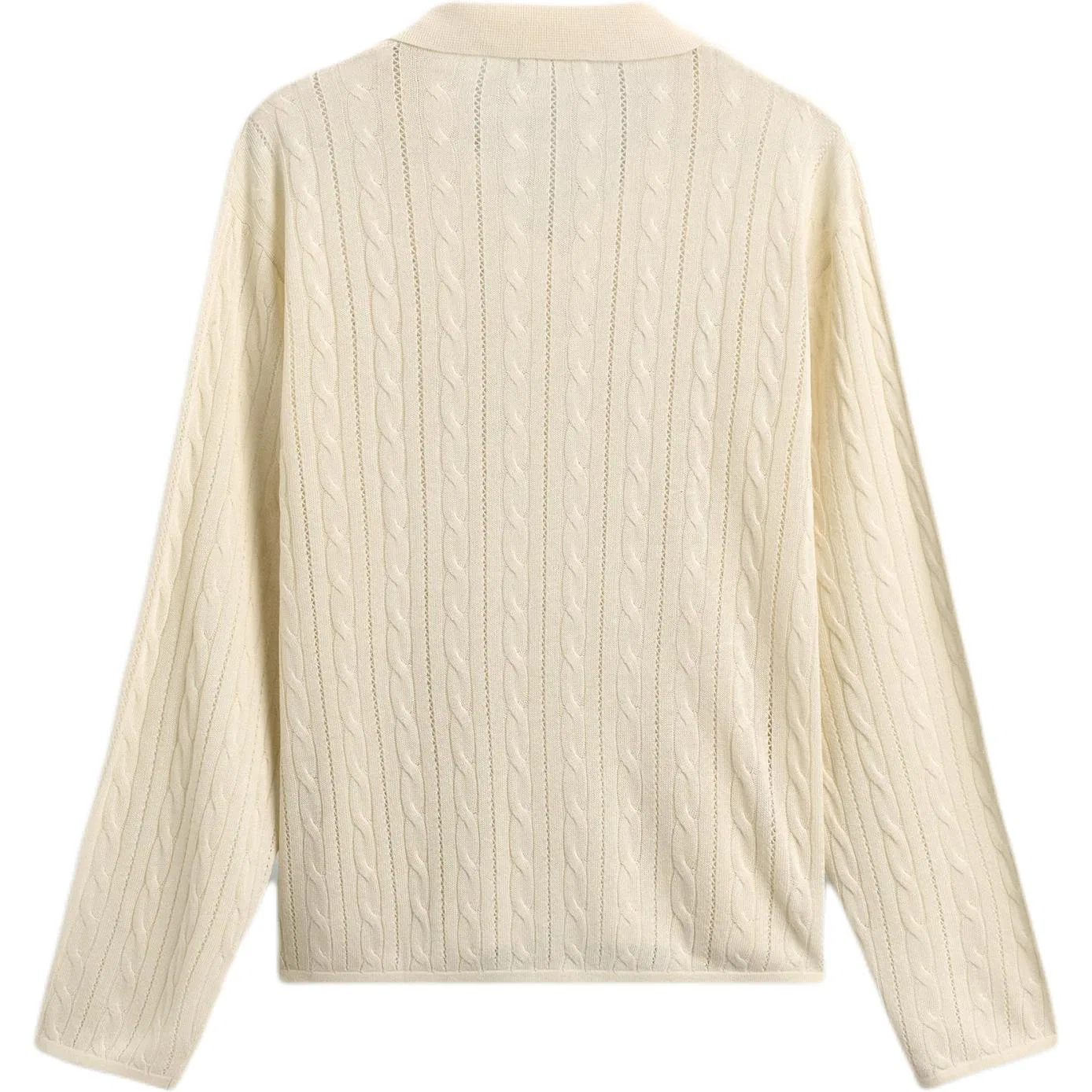 Мужской свитер с отложным воротником Raw White ZARA, Белый — фото 3