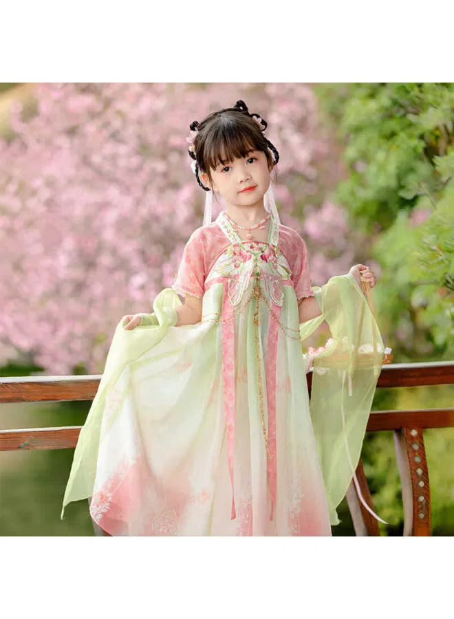 Платье-туника с коротким рукавом Hanfu Weiyang Cute, розовый — фото 3