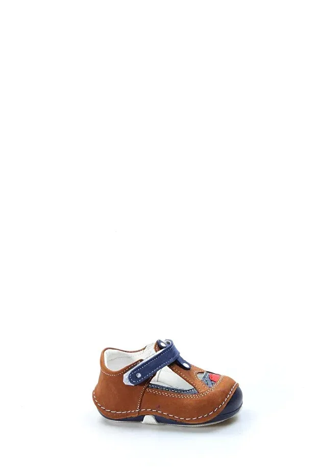 Детские повседневные туфли для девочек из натуральной кожи Tugerdi, Tan Navy Blue Thermo Sole