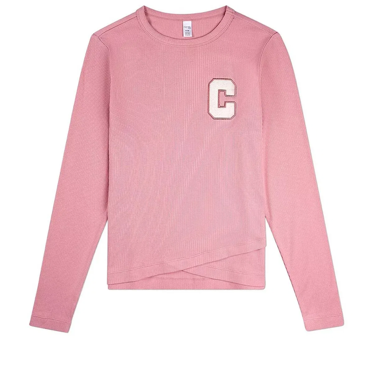 Детское платье-футболка с длинным рукавом с аппликацией C-Patch Memoi, Blush — фото 2