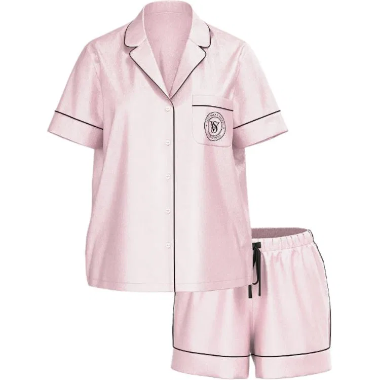 Женский комплект пижамы сатиновый Victoria's Secret, Set (Pretty Blossom Shimmer/Pink)