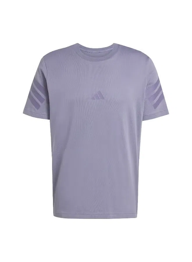 Футболка с коротким рукавом с принтом 3-Stripes Adidas, фиолетовый — фото 2