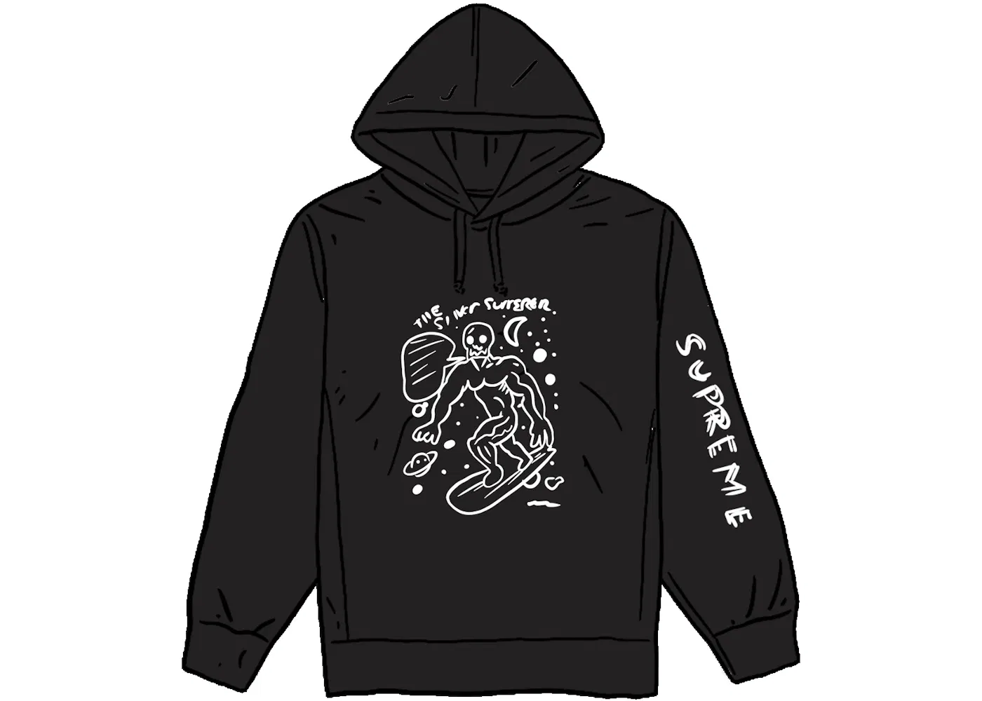 Мужской худи с принтом Hooded Sweatshirt Supreme, Black