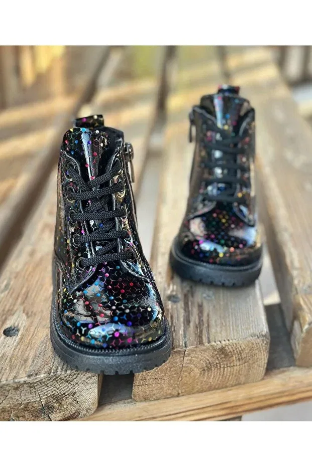 Детские ботинки на молнии с нескользящей подошвой Surpie Shoes, Black - Color — фото 3