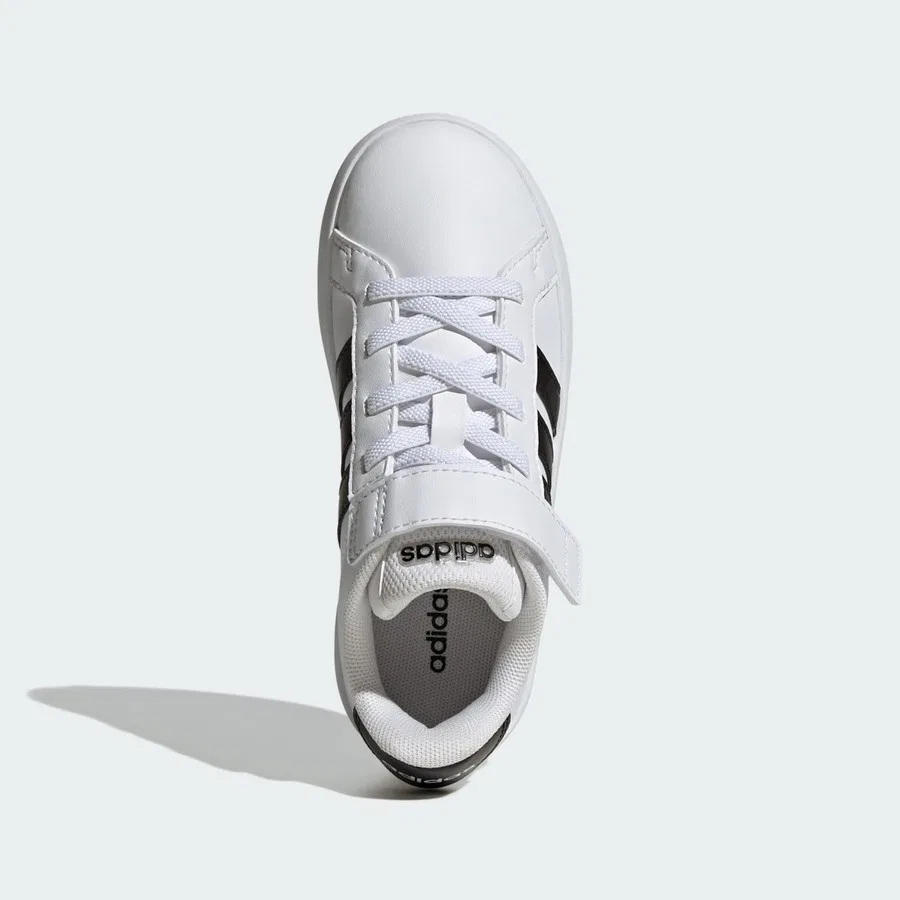 Детские кроссовки с эластичными шнурками Grand Court 3.0 Shoes Children adidas, Черно-белый — фото 4