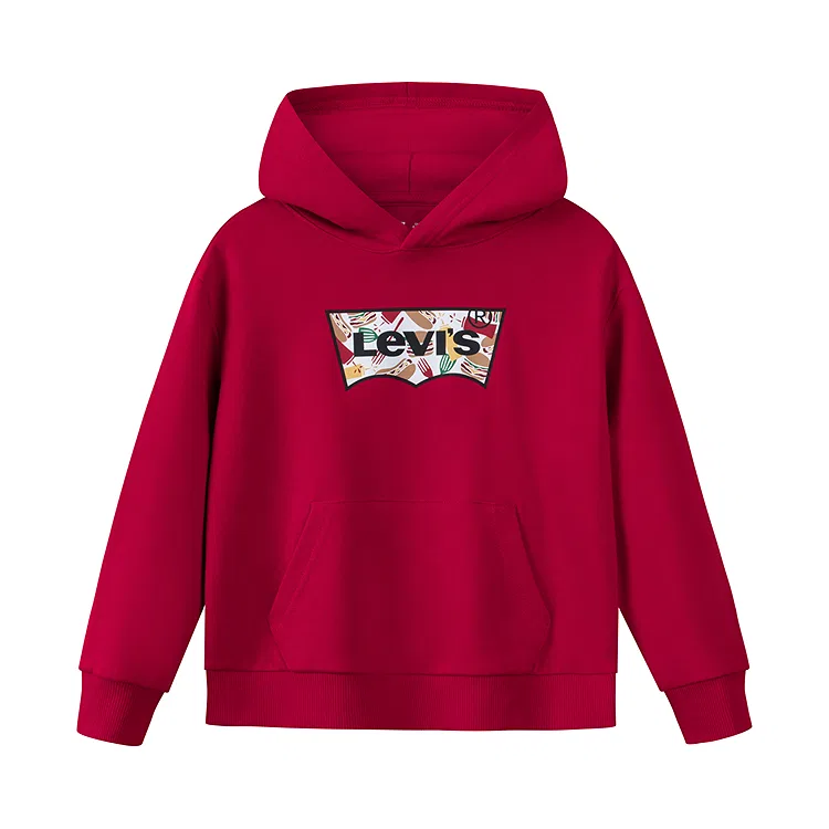 Детская толстовка с капюшоном средней растяжимости Levis, Pepper Red