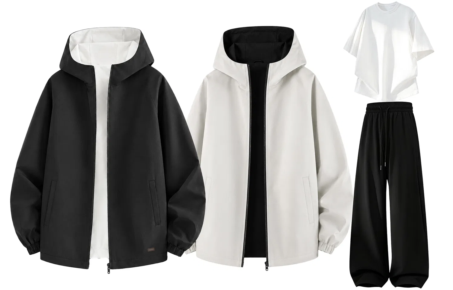 Детский комплект ветровка и брюки с капюшоном Khaki+White+Black WARRIOR — фото 4