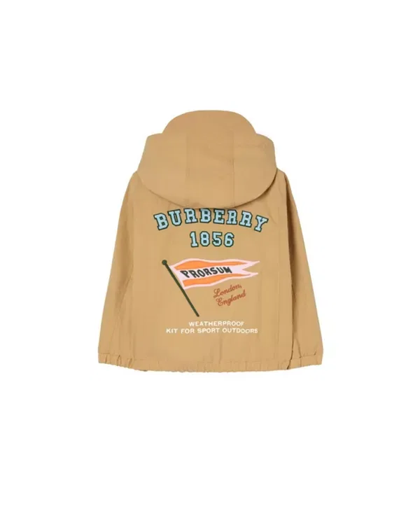 Детское куртка для мальчиков с капюшоном Flag Nylon Hooded Jacket Burberry, Sand Beige — фото 2