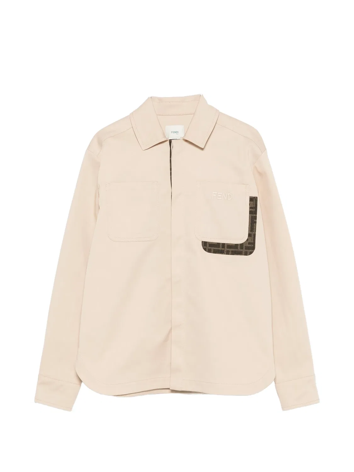 Куртка с логотипом FF Fendi Kids, нейтральные цвета