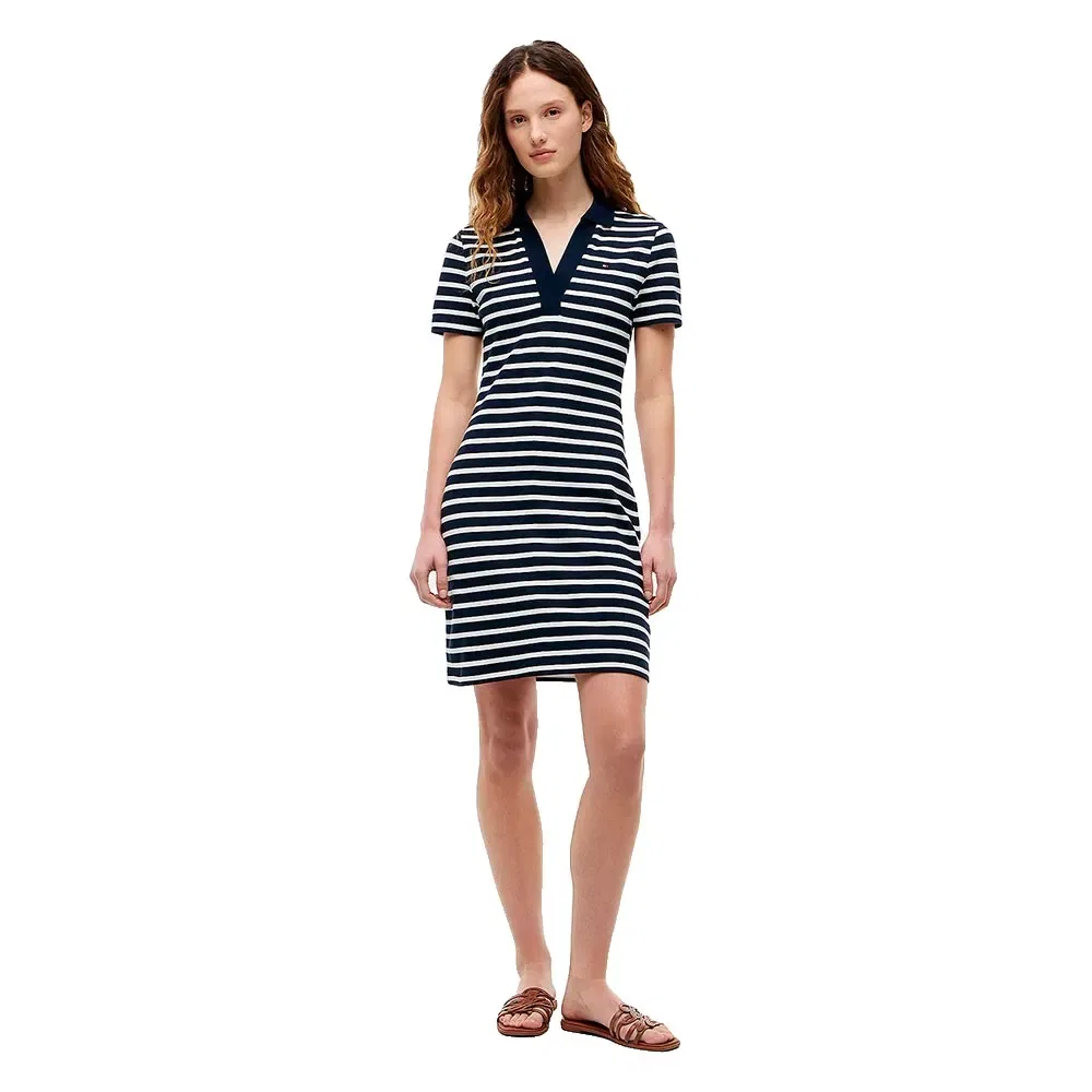 Платье-поло с коротким рукавом Slim Fit Tommy Hilfiger, синий