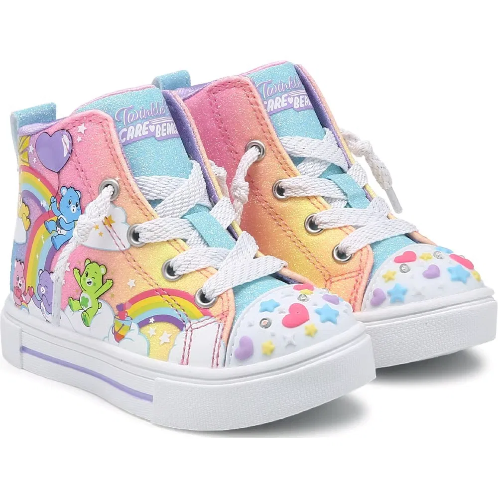 Детские кроссовки Care Bears с подсветкой высокие для малышей Skechers, Care Bear Multi