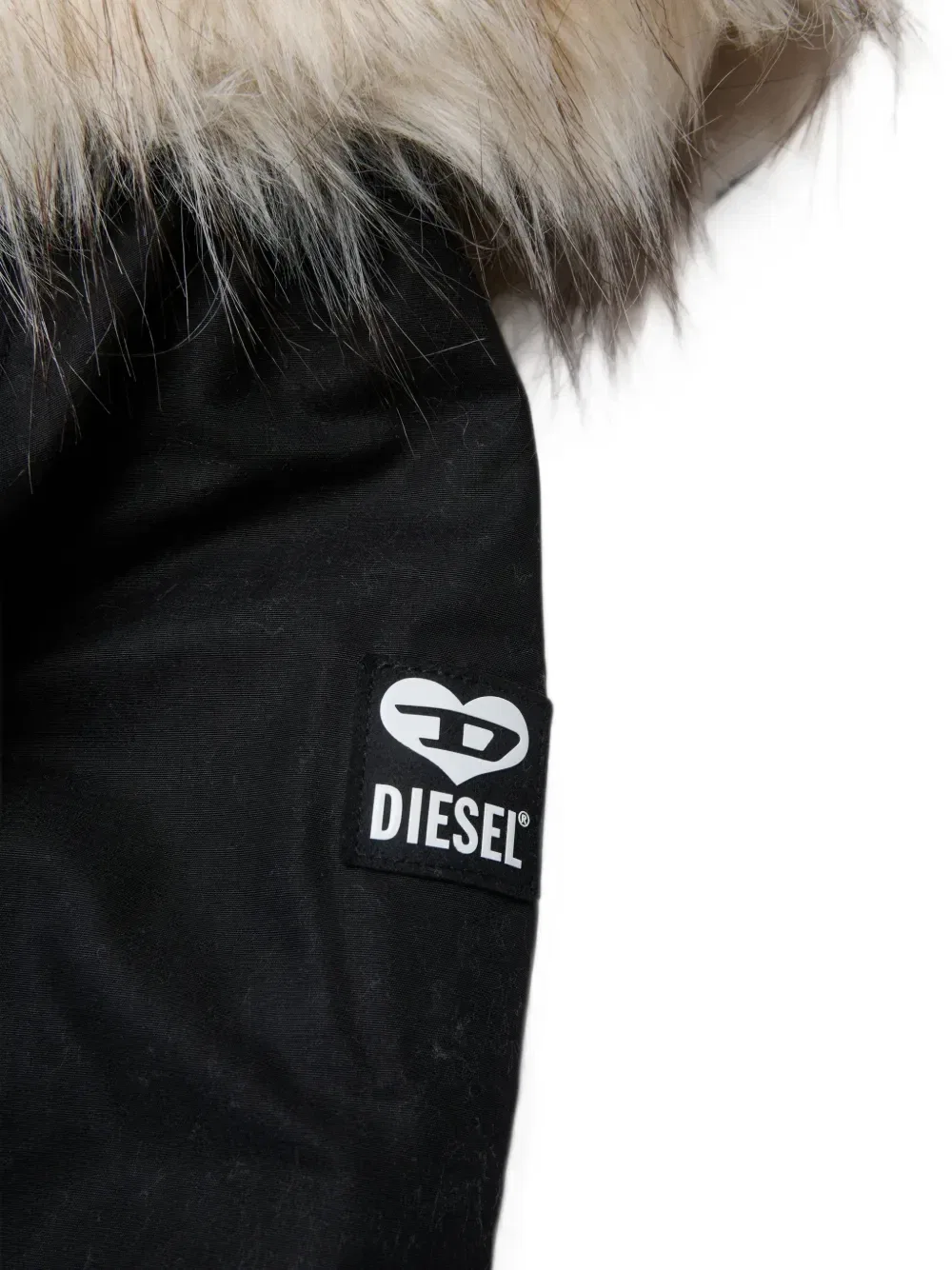 Куртка с подкладкой и отделкой из искусственного меха Diesel Kids, черный — фото 4