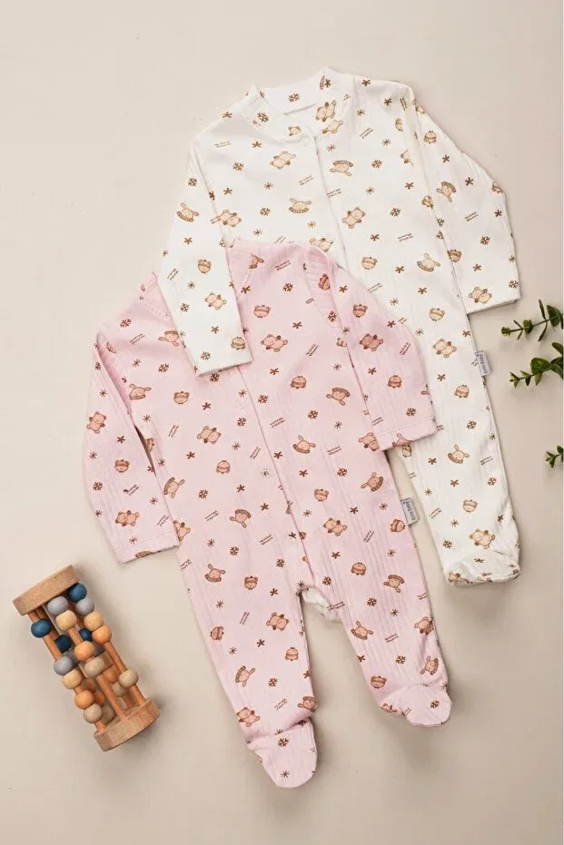 Детский комбинезон для девочек хлопковый комплект Enia Baby, Beige — фото 3