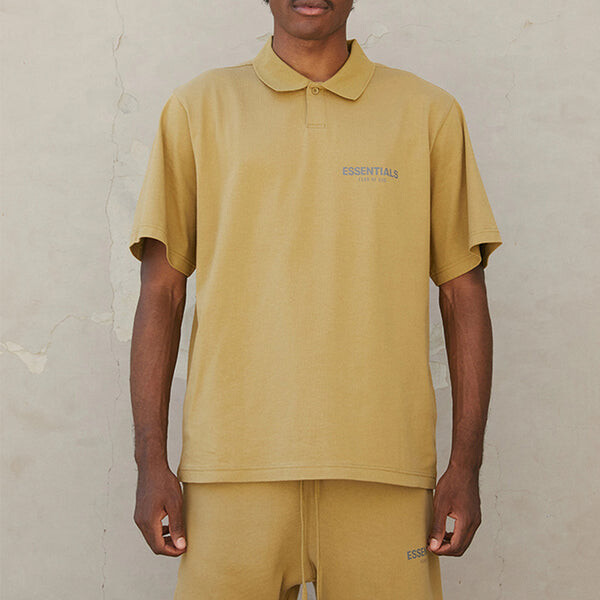 Рубашка fw21 logo polo shirt' 'amber' Fear Of God Essentials, бежевый — фото 4
