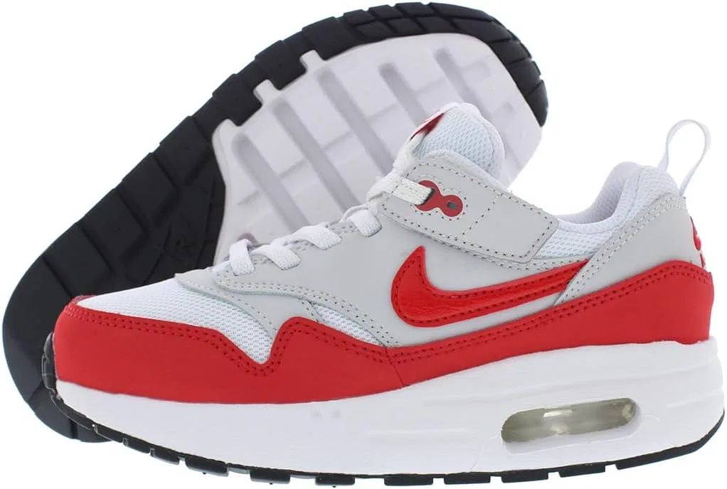 Детские кроссовки для мальчиков Air Max 1 Nike, White/Grey/Red-White