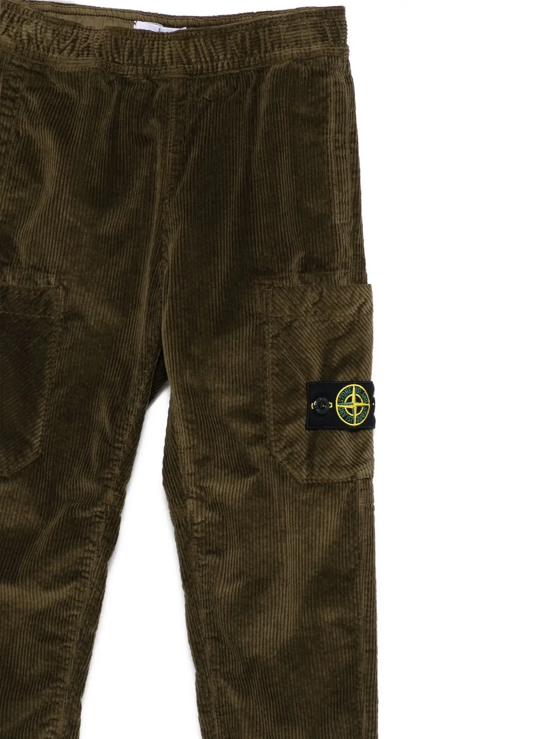 Штаны-карго из кордюра Stone Island, оливковый — фото 3