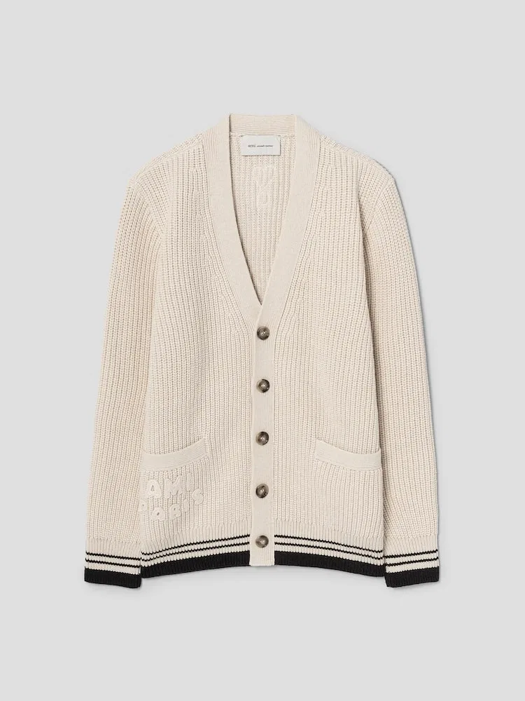Кардиган с логотипом Ami De Coeur AMI PARIS, White