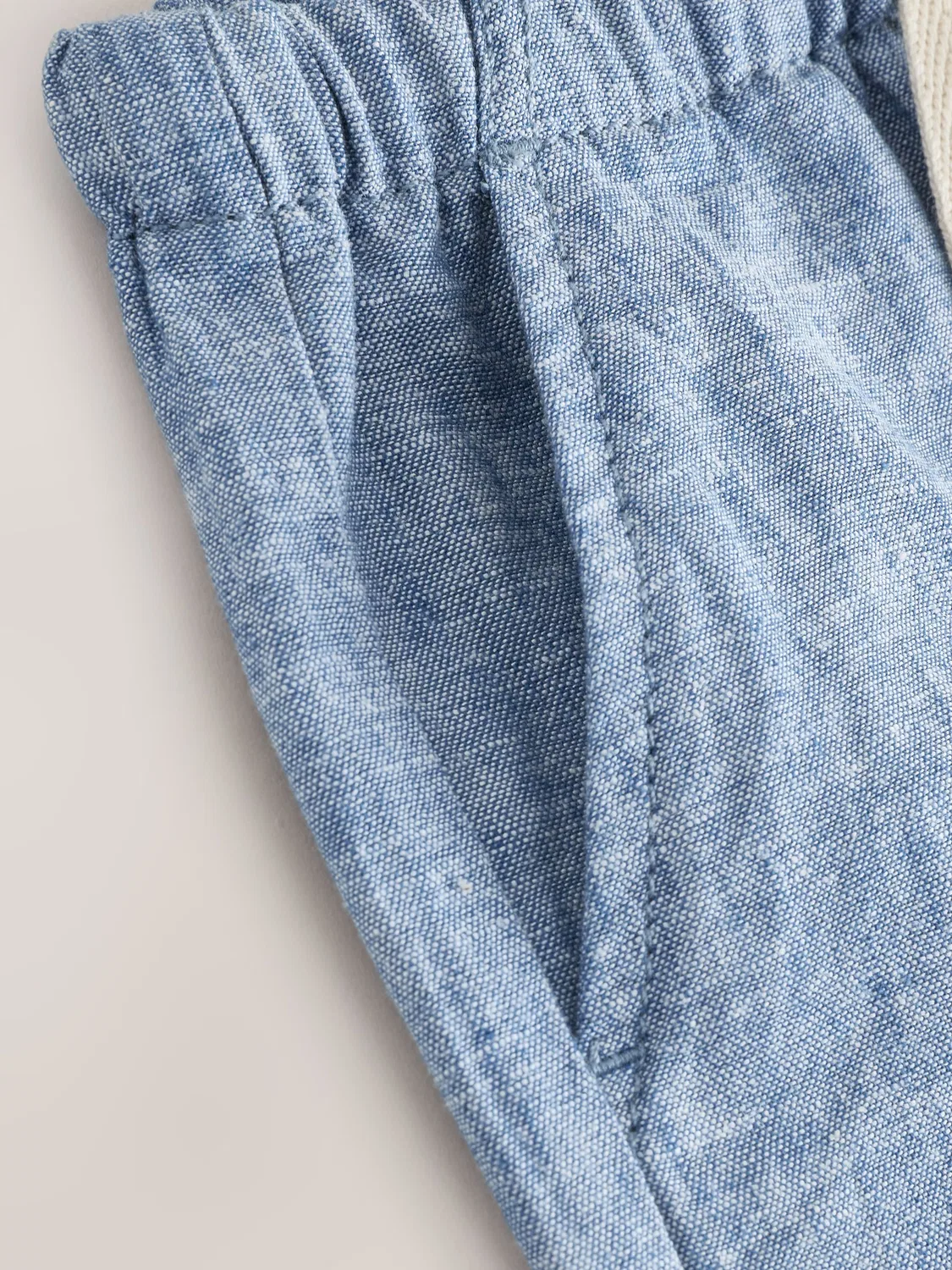 Шорты из льняной смеси с утяжкой Next, Chambray Blue — фото 4