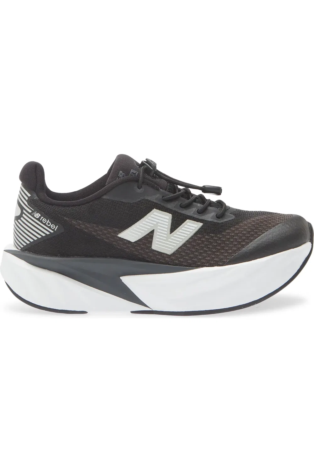 Кроссовки детские повседневные FuelCell Rebel New Balance, черно-белый — фото 3