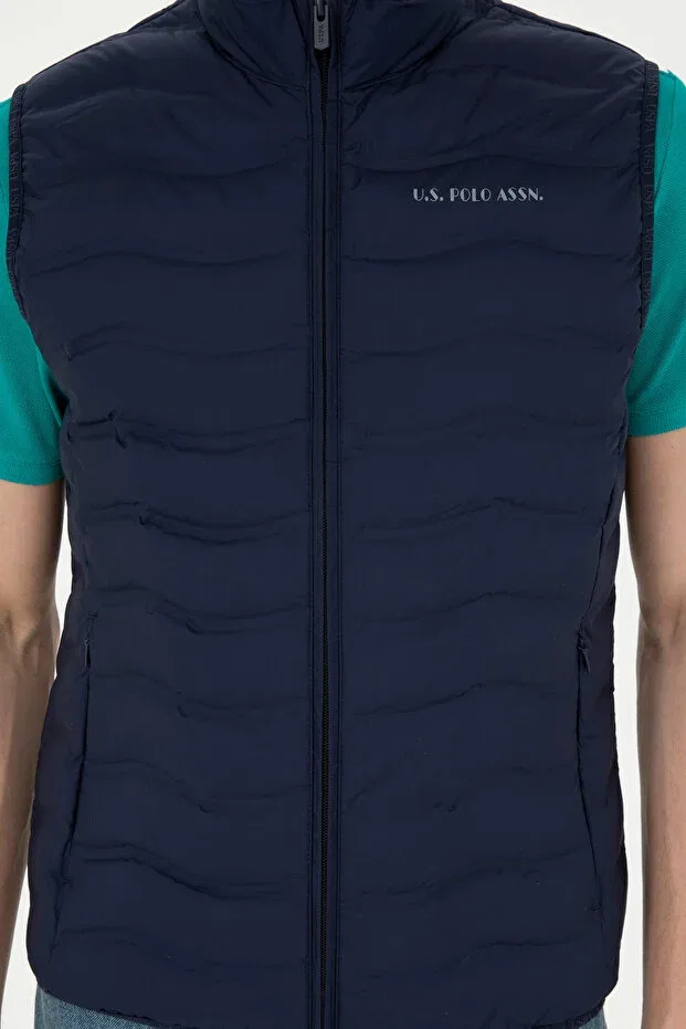 Мужской жилет с воротником-стойкой U.S. Polo Assn., Navy Blue — фото 2