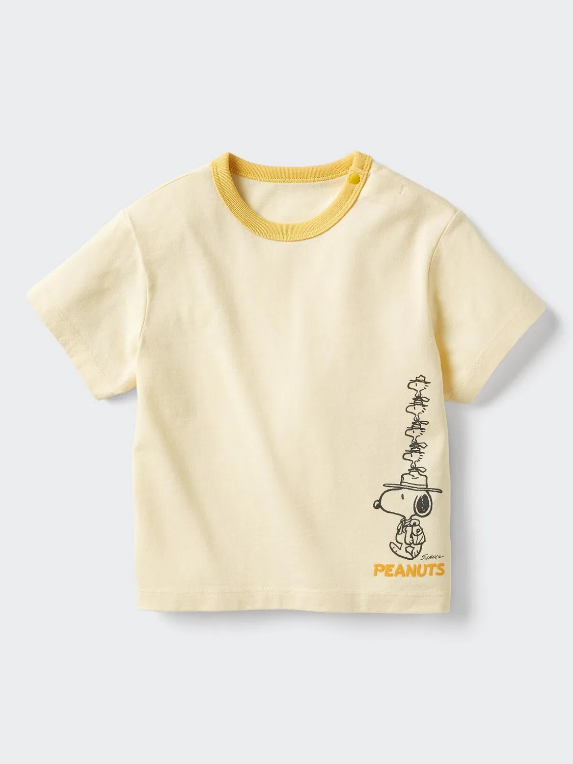 Футболка с коротким рукавом Uniqlo Peanuts airism cotton ut, графический принт, желтый