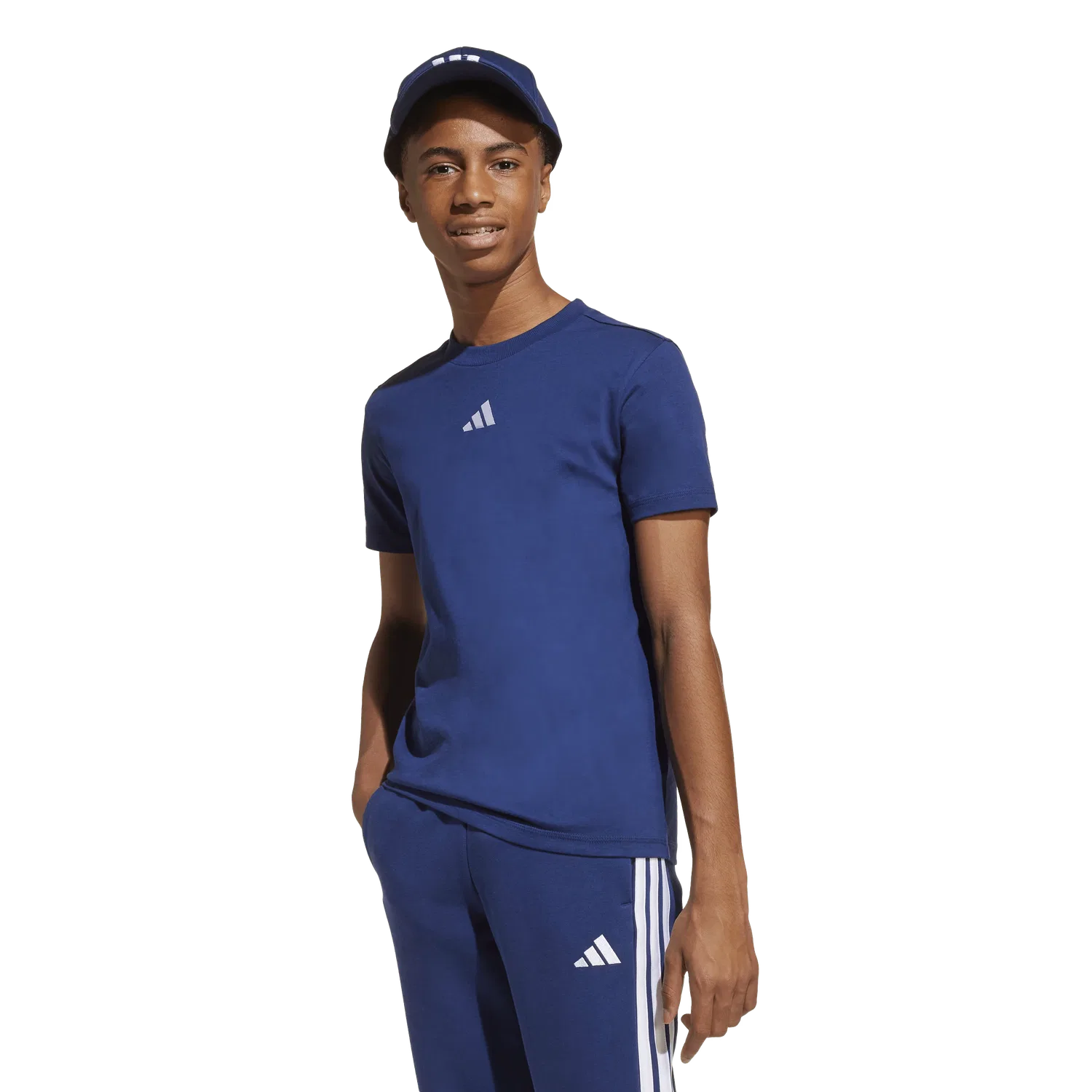 Детская спортивная футболка с круглым вырезом Adidas, синий — фото 3
