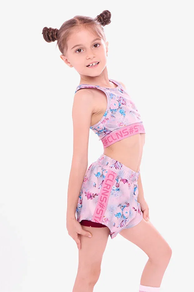 Детские леггинсы для девочек с принтом Skybloom Shorts Leggings Colorinas, Lilac Color