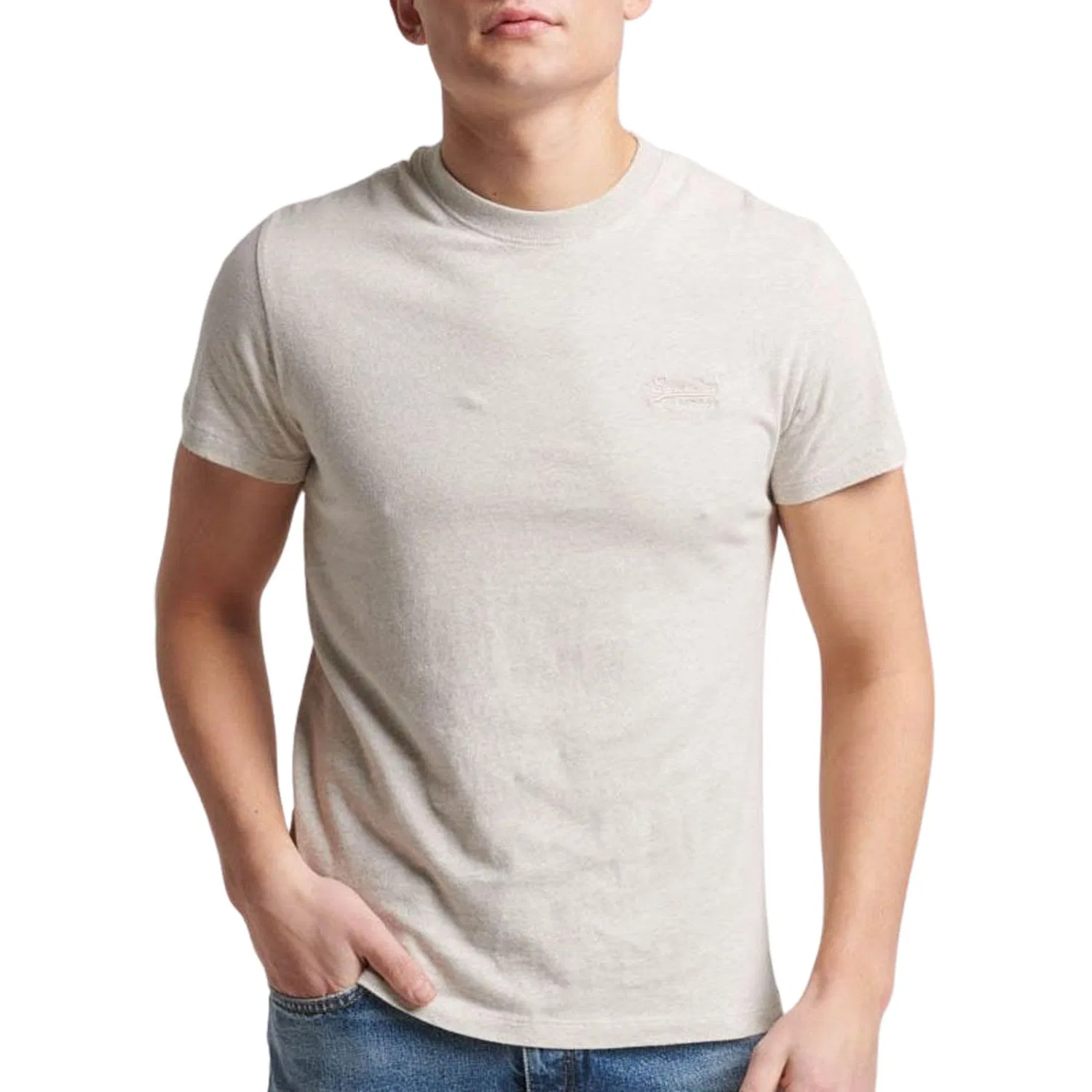 Мужская футболка с принтом Essential Logo EMB Superdry, White