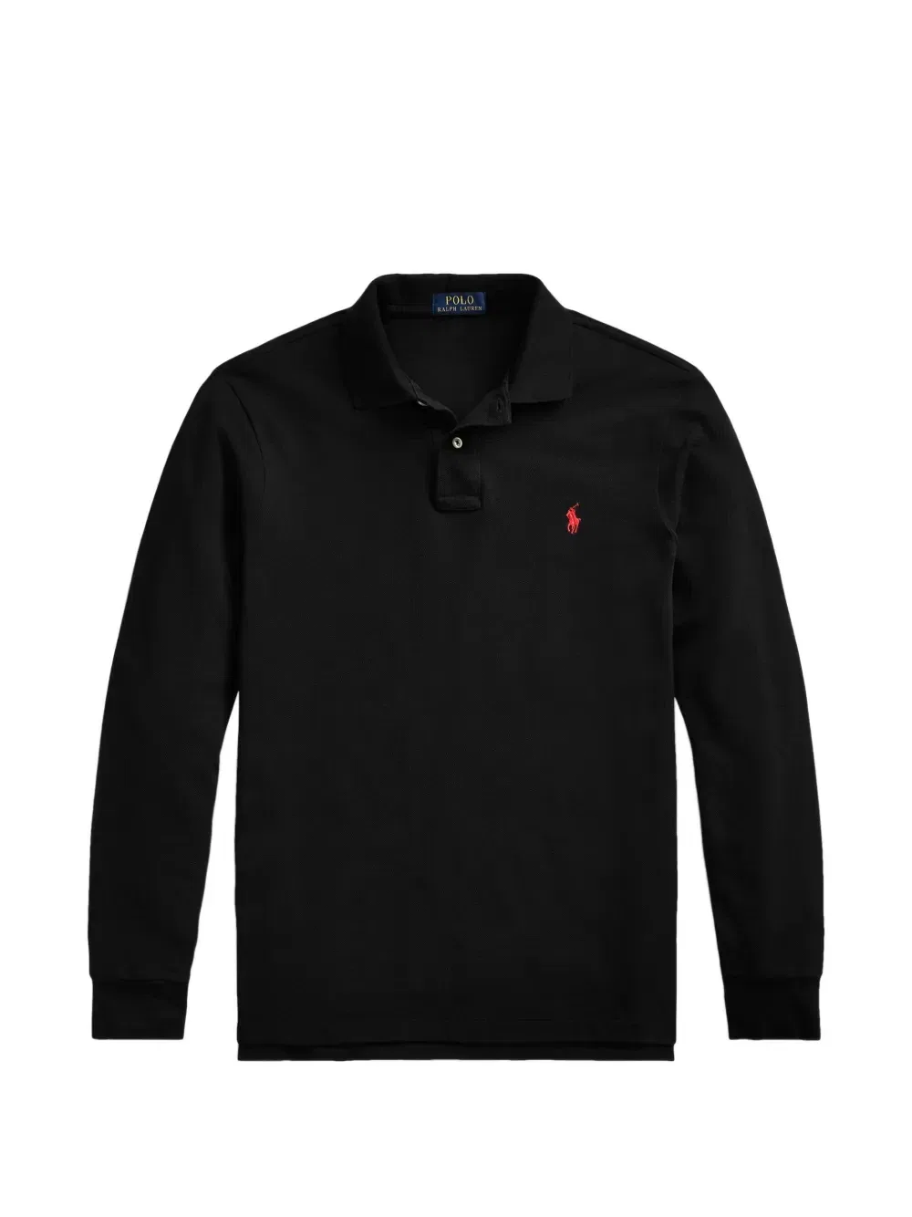 Сетчатая рубашка поло с длинными рукавами Polo Ralph Lauren, черный