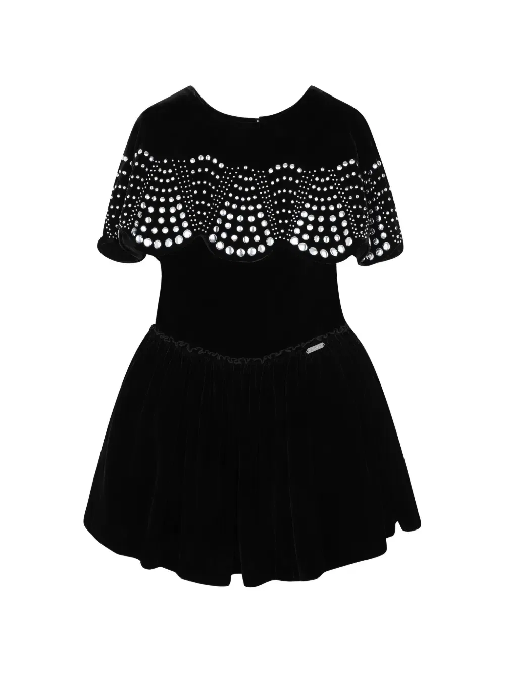 Декорированное бархатное платье мини Lanvin Enfant, черный
