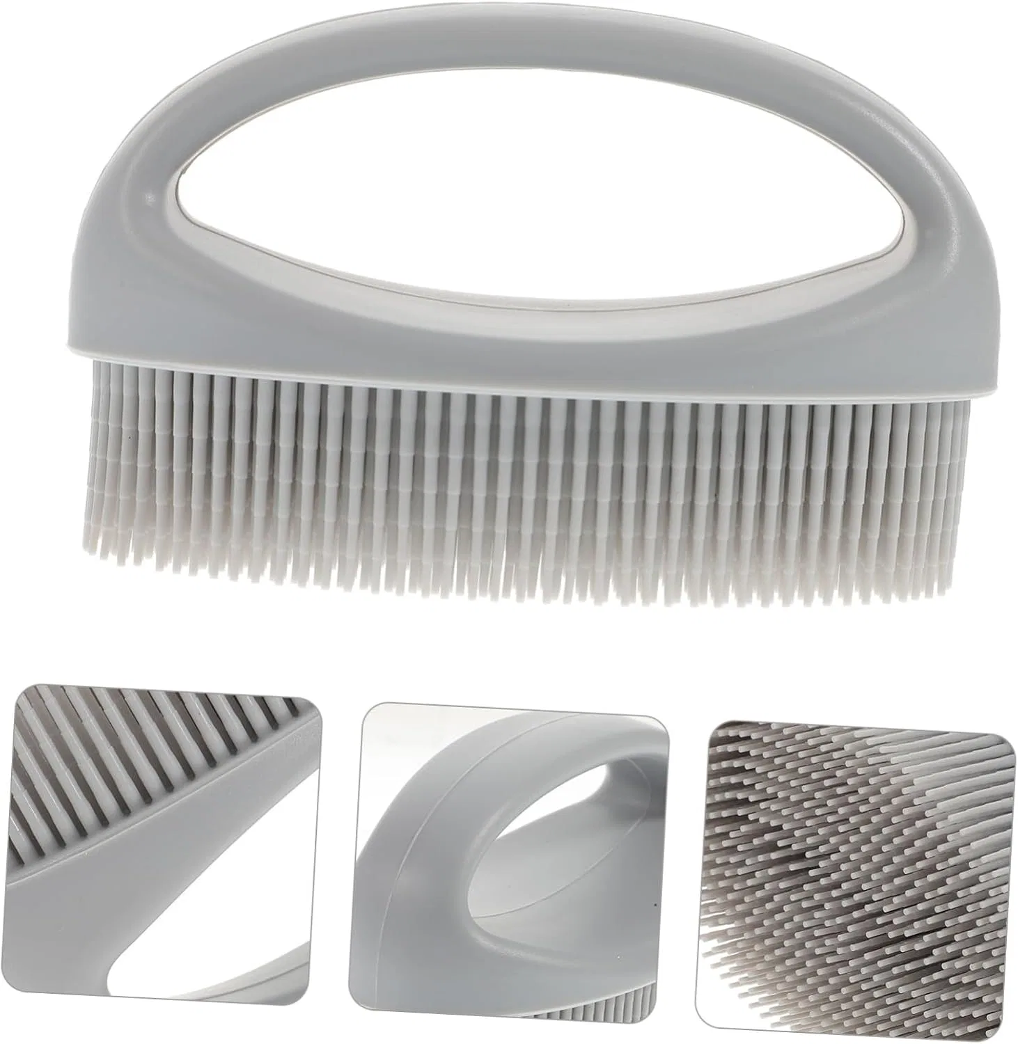 Силиконовая щетка для тела, SOIMISS, 12x7x7.5 см, Grey — фото 3
