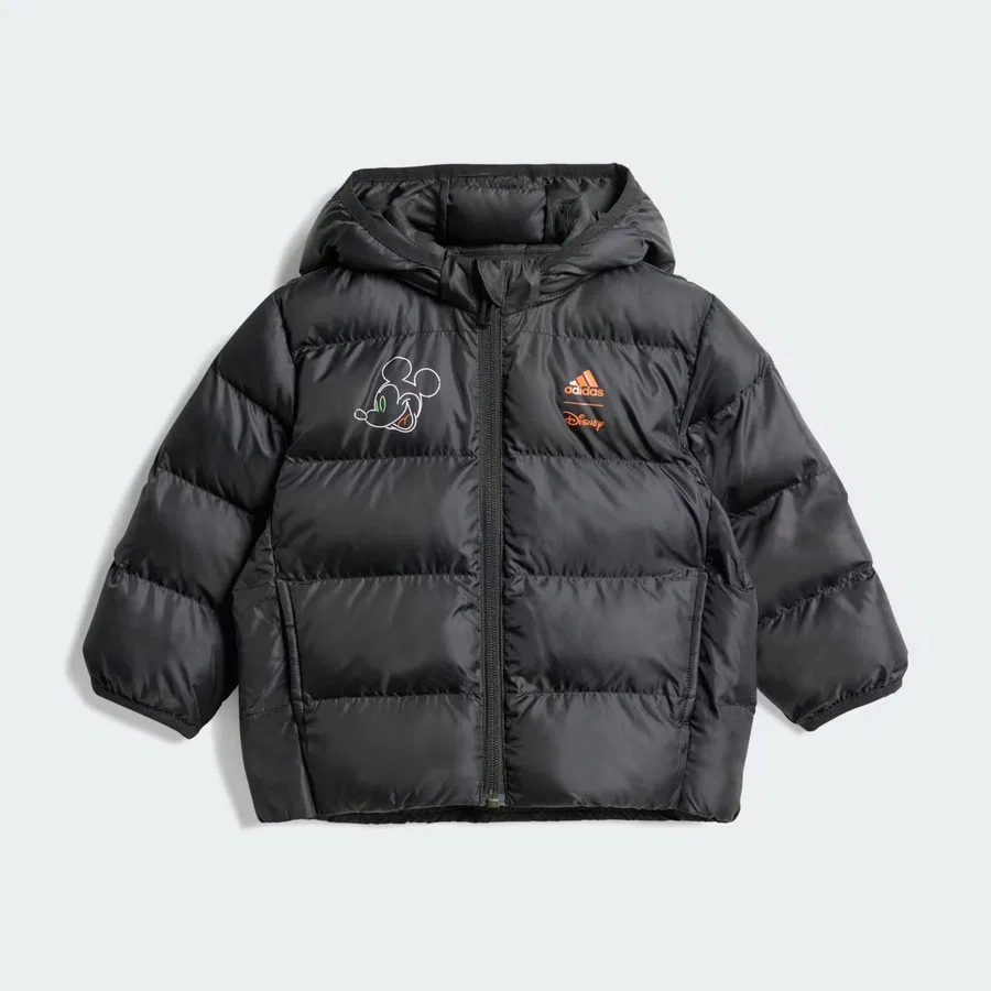 Детская куртка с капюшоном, ветрозащитная, модель Şişme, adidas, Черный