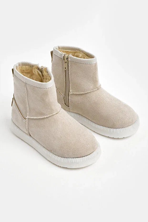 Детские ботинки для девочек с мехом Tonny Black, Beige