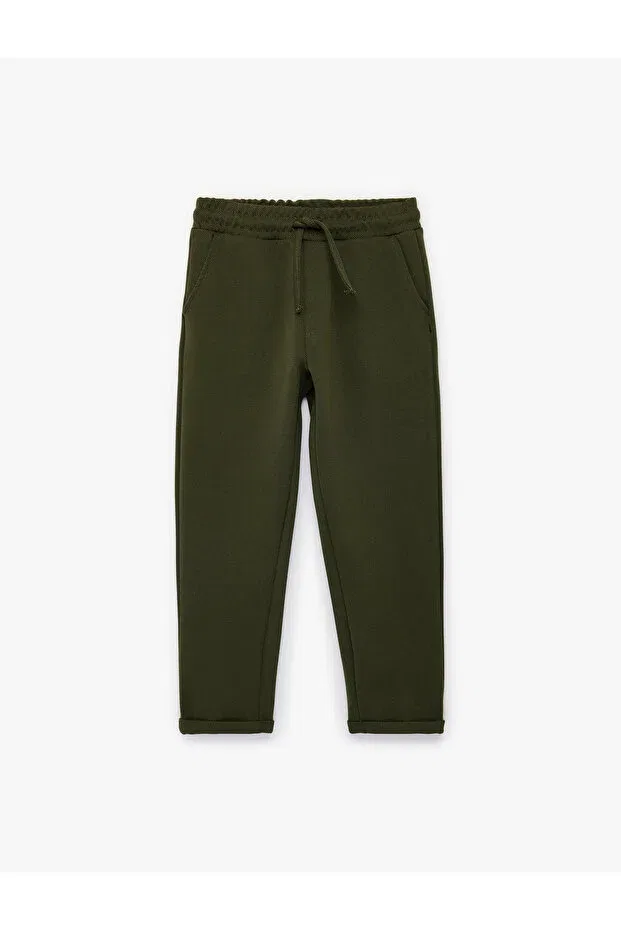 Детские спортивные штаны для мальчиков с принтом Beli lace-up jogger pants with pocket detail Koton, Green