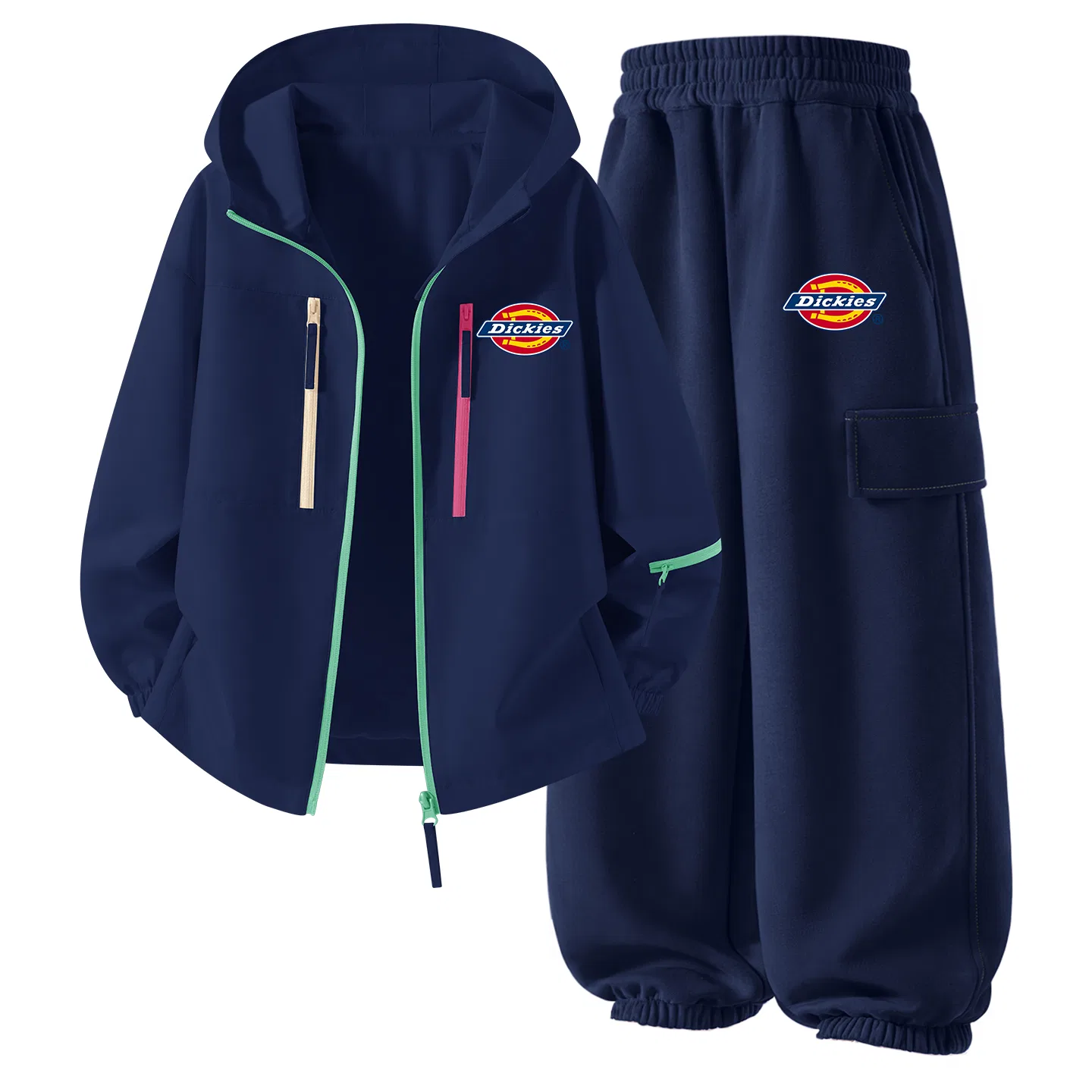 Детский спортивный комплект с капюшоном Dickies, Silicone with K Dawn White+Silicone with Thick K Navy Blue — фото 3