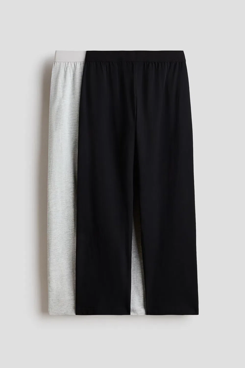 Комплект из 2 хлопковых пижамных штанов H&M, Schwarz/Hellgraumeliert