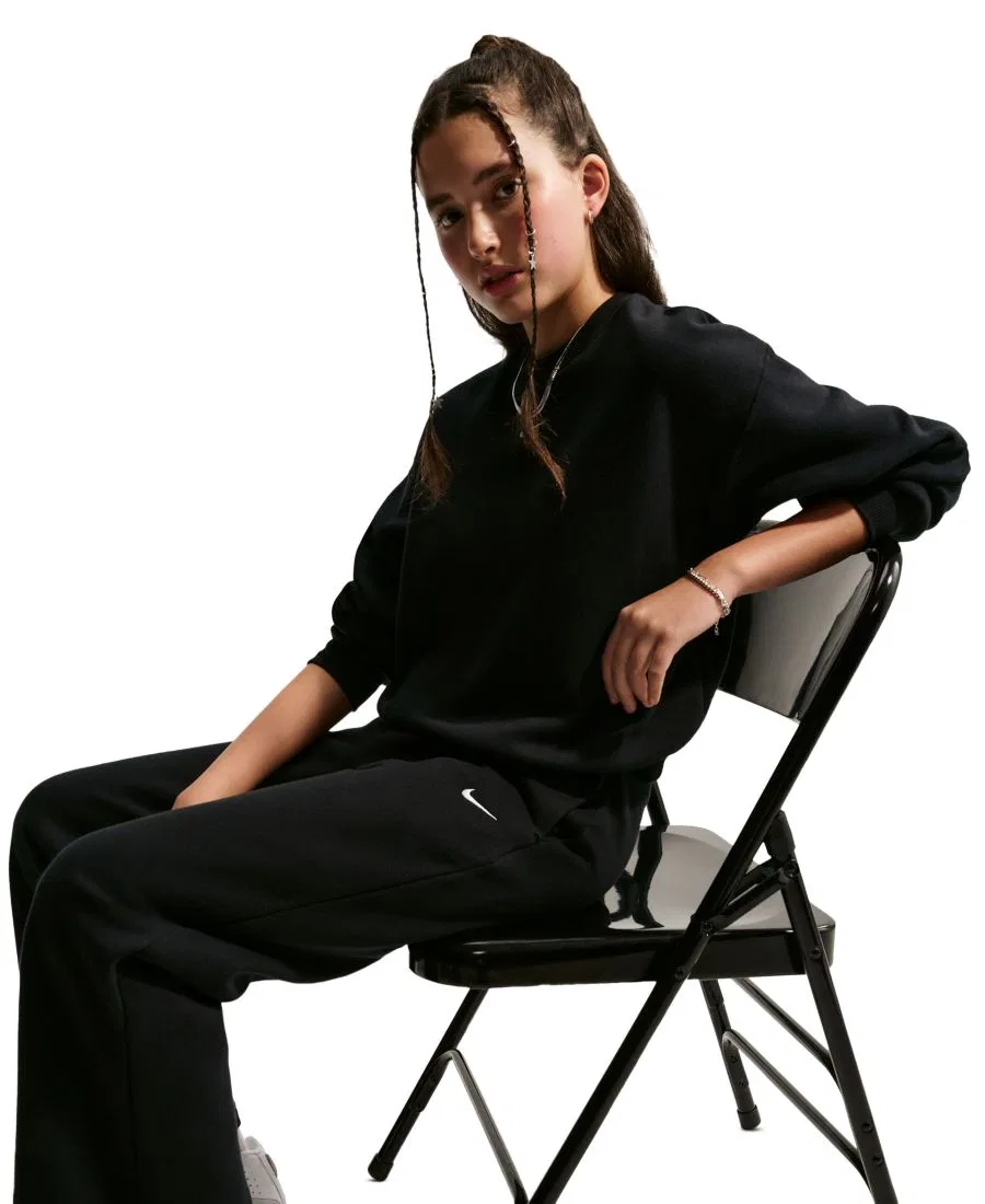 Детские спортивные штаны со свободным кроем, модели Studio Fleece Nike, Black — фото 2