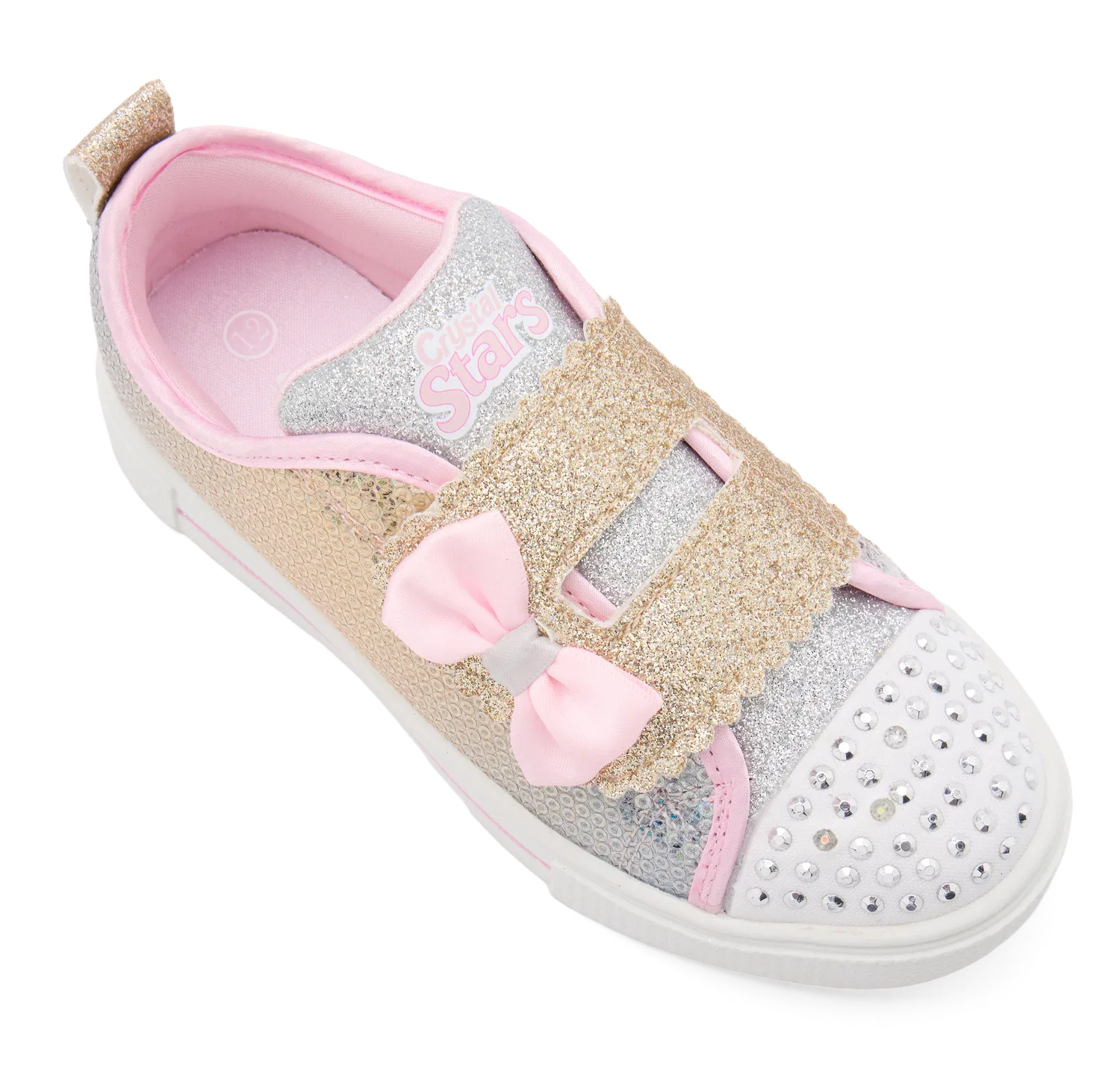 Детские кроссовки со светом Skechers, серебристый — фото 2
