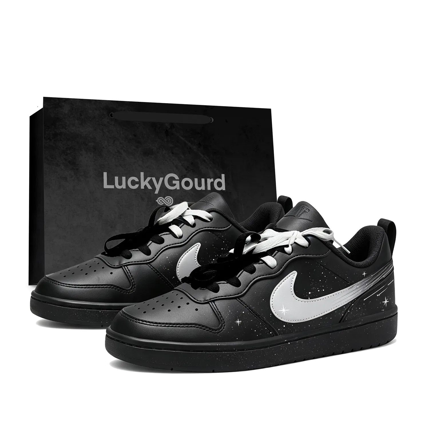Женские детские кроссовки для скейтбординга с принтом Nike Court Borough 2, Black