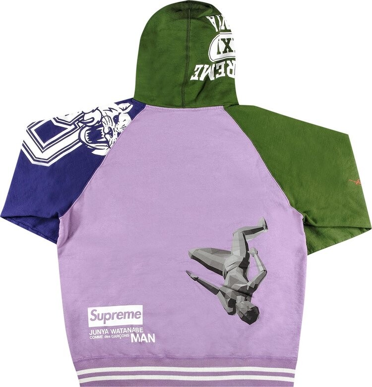 Толстовка Supreme x Junya Watanabe x Comme des Garçons MAN Zip Up Hooded Sweatshirt 'Violet', фиолетовый — фото 3