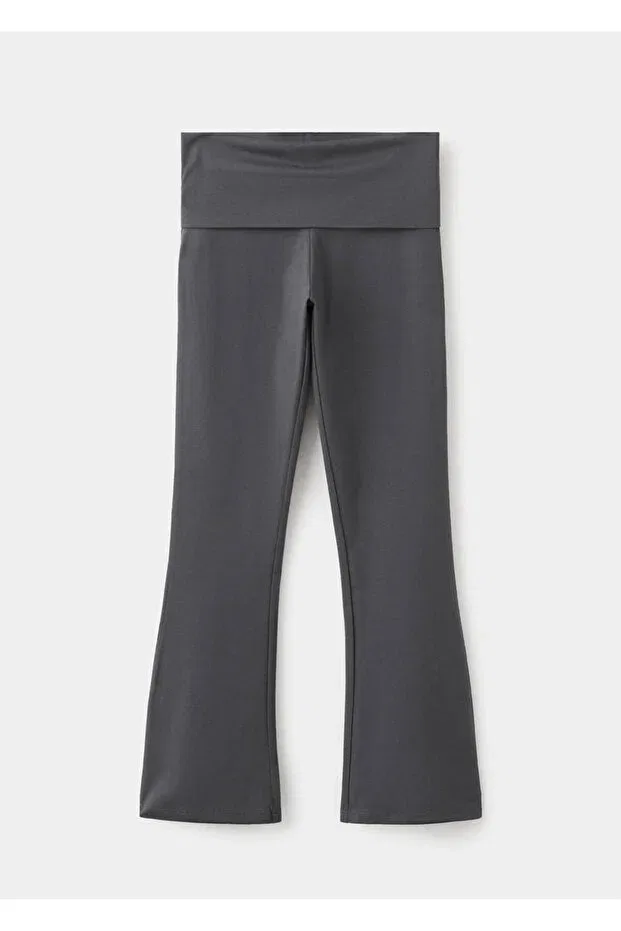 Детские леггинсы для девочек с вышивкой Mango Kids, Coal Black