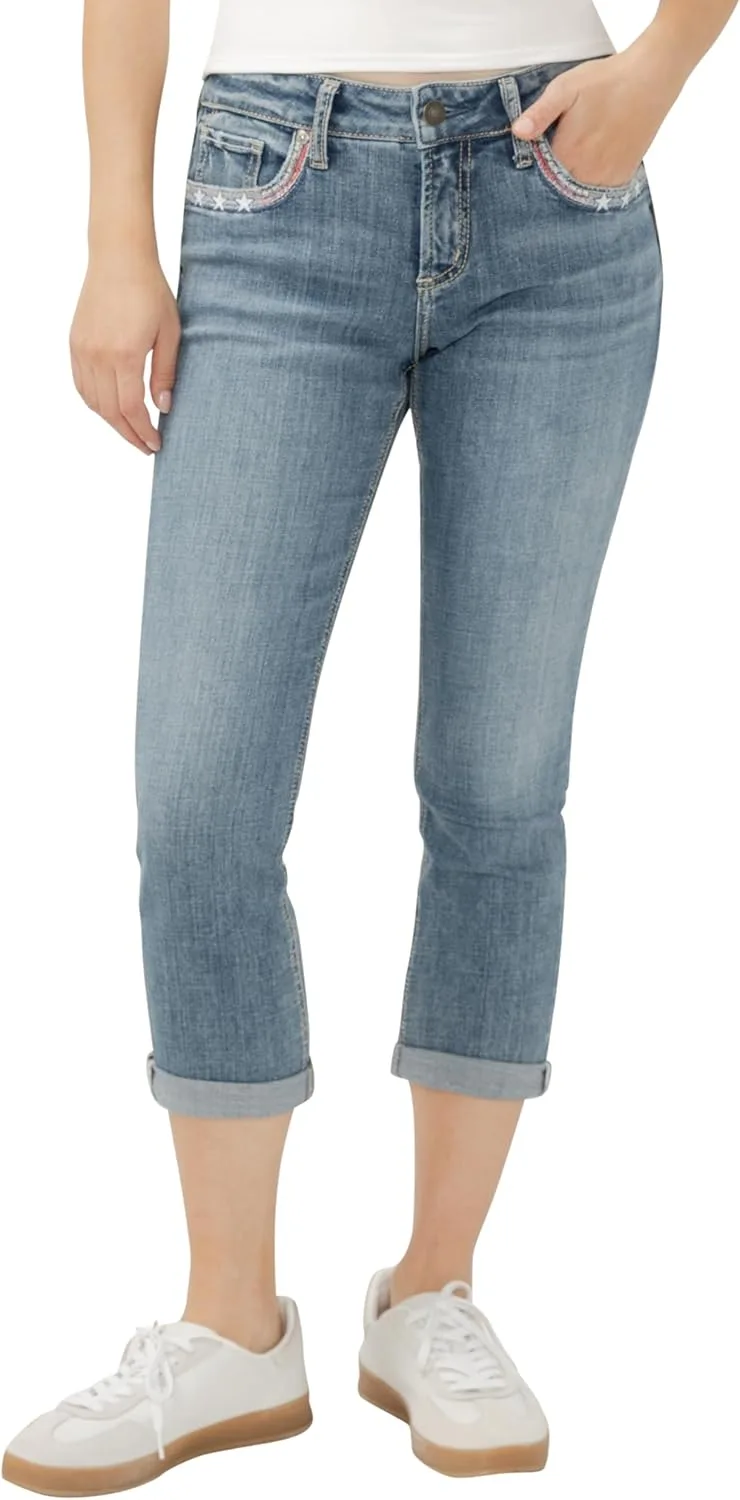 

Silver Jeans Co. Женские джинсы капри Elyse Mid Rise Comfort Fit