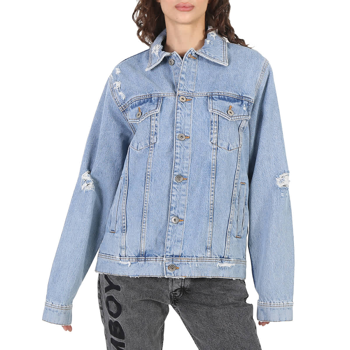 

Куртка-косуха джинсовая светло-голубая женская Filles A Papa Ladies Light Blue Denim Trucker Jacket, Tom