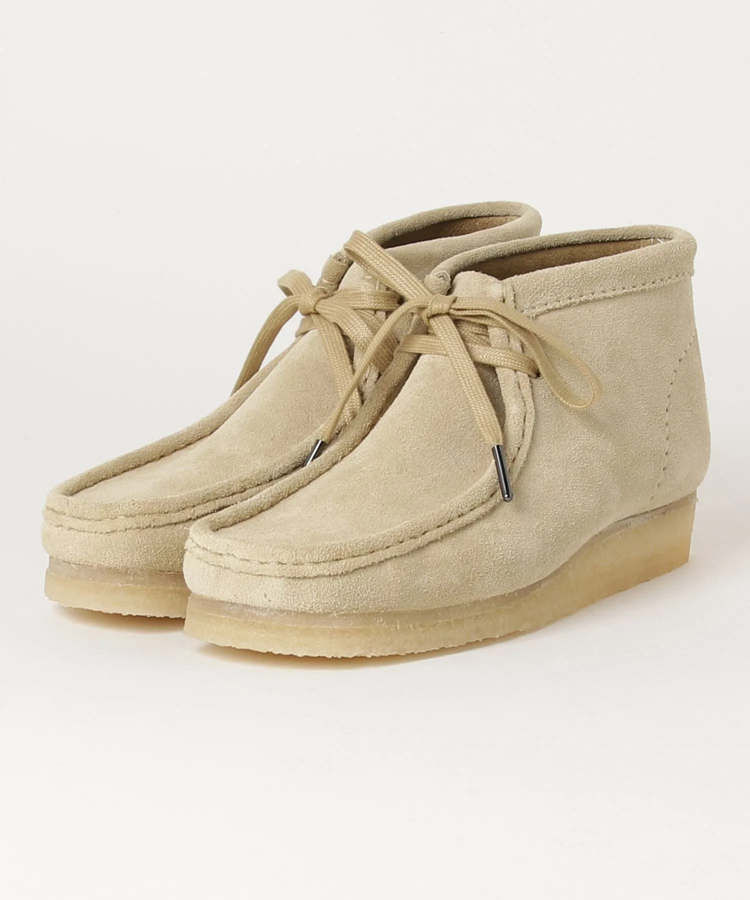 Мужские мокасины Clarks Wallabee Boot бежевые — фото 3