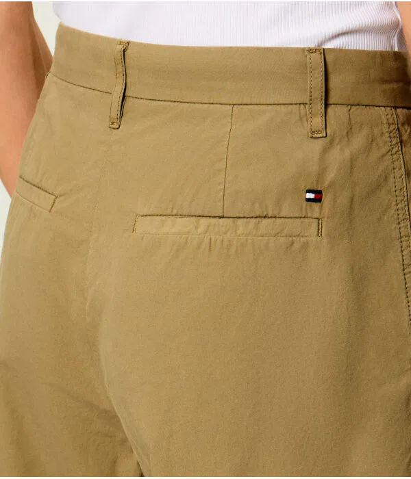 Женские бермуды из хлопка Tommy Hilfiger, зеленый — фото 4